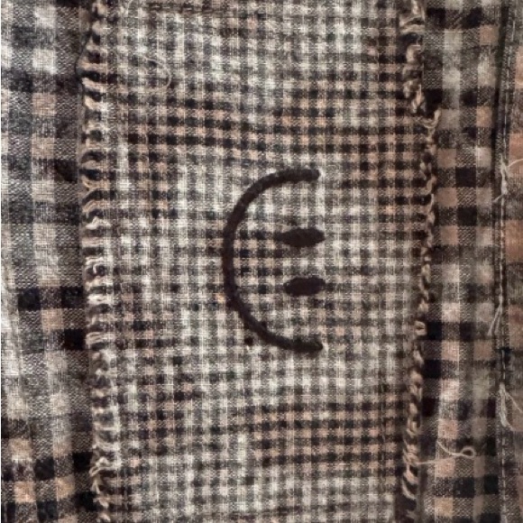 Women's Oli & Hali Plaid Patchwork Button Down Shirt L Brown Black - Picture 2 of 11